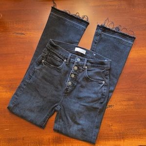 LOFT High Waisted Black Flared Jeans
